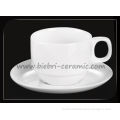 6oz bone ceramic china coffee cafe cups and saucers